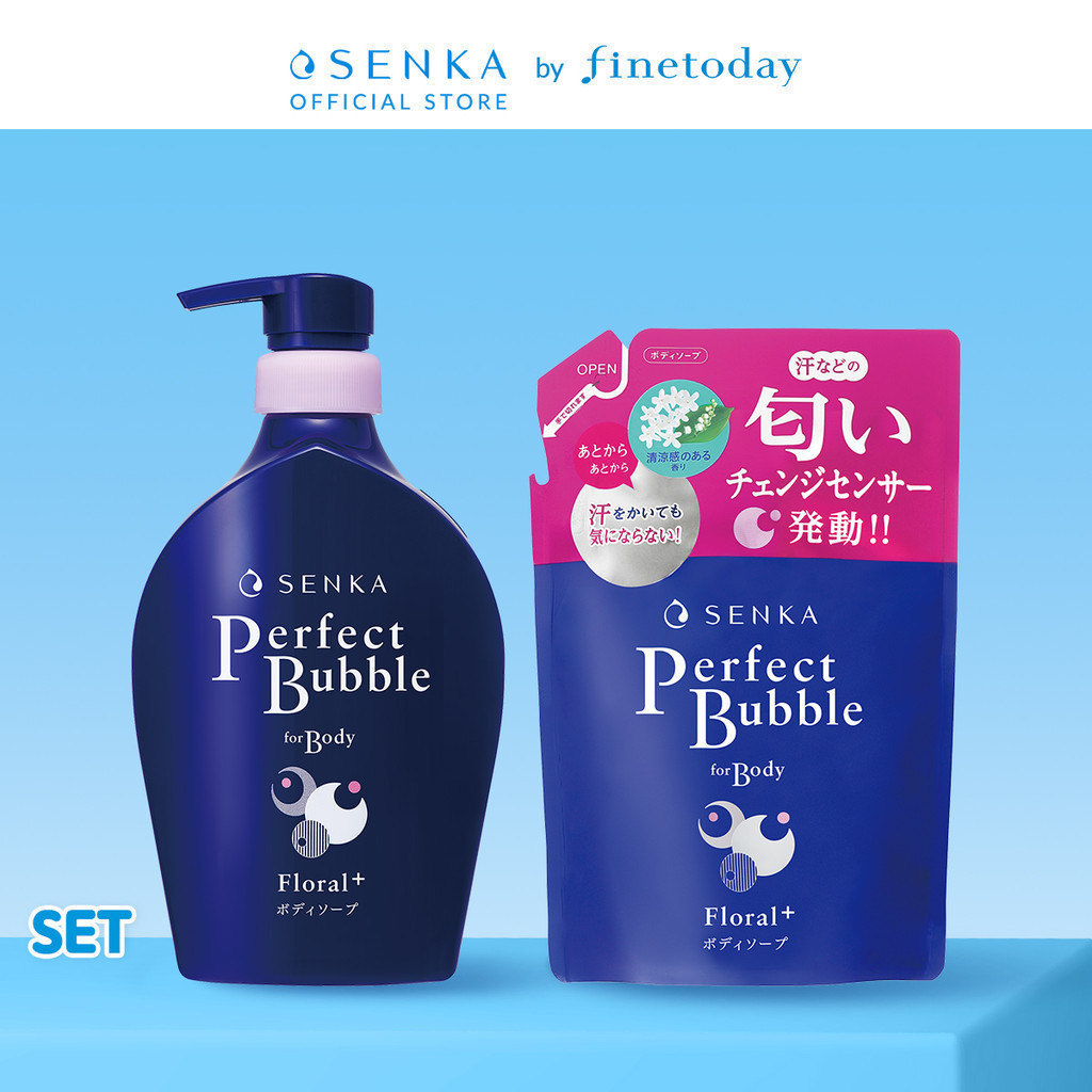 [แพ็คคู่] SENKA เซนกะ เพอร์เฟ็ค บับเบิ้ล ฟอร์ บอดี้ ฟลอรัล พลัส + รีฟิล