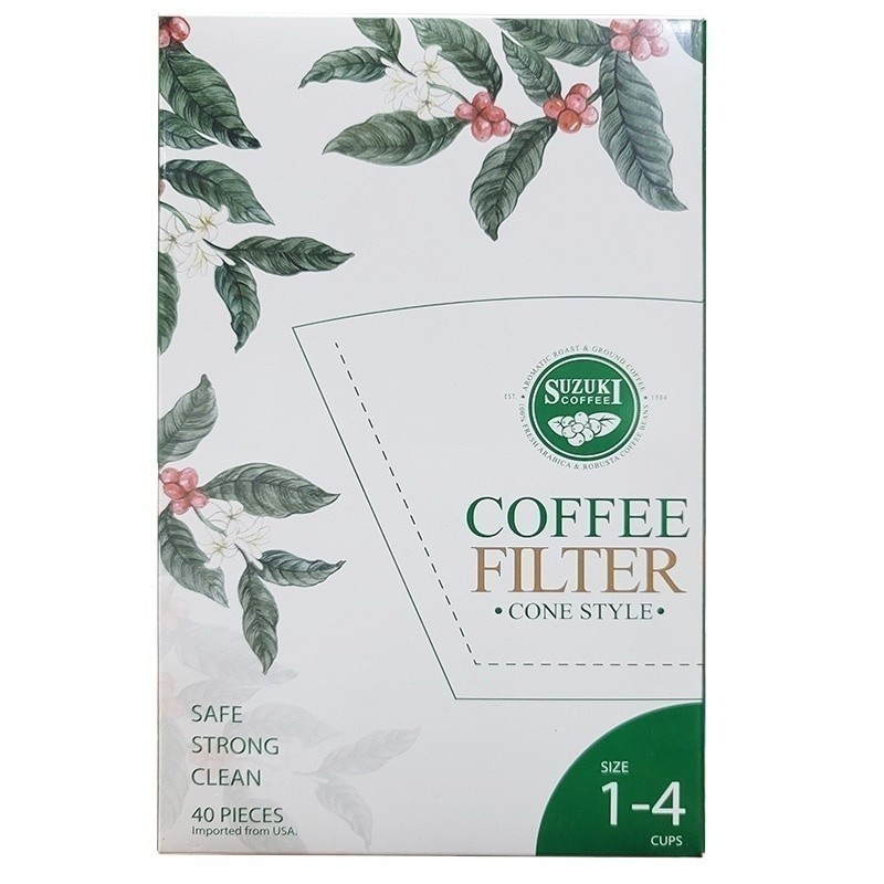 SUZUKI ซูซูกิกระดาษกรองกาแฟ 1X4 แพค 40ชิ้น [8850889620125]