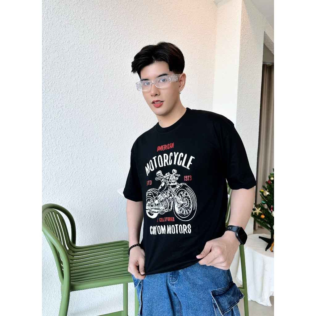 (พร้อมส่ง) เสื้อยืด MOTOR CUSTOM - ผ้า Cotton100%