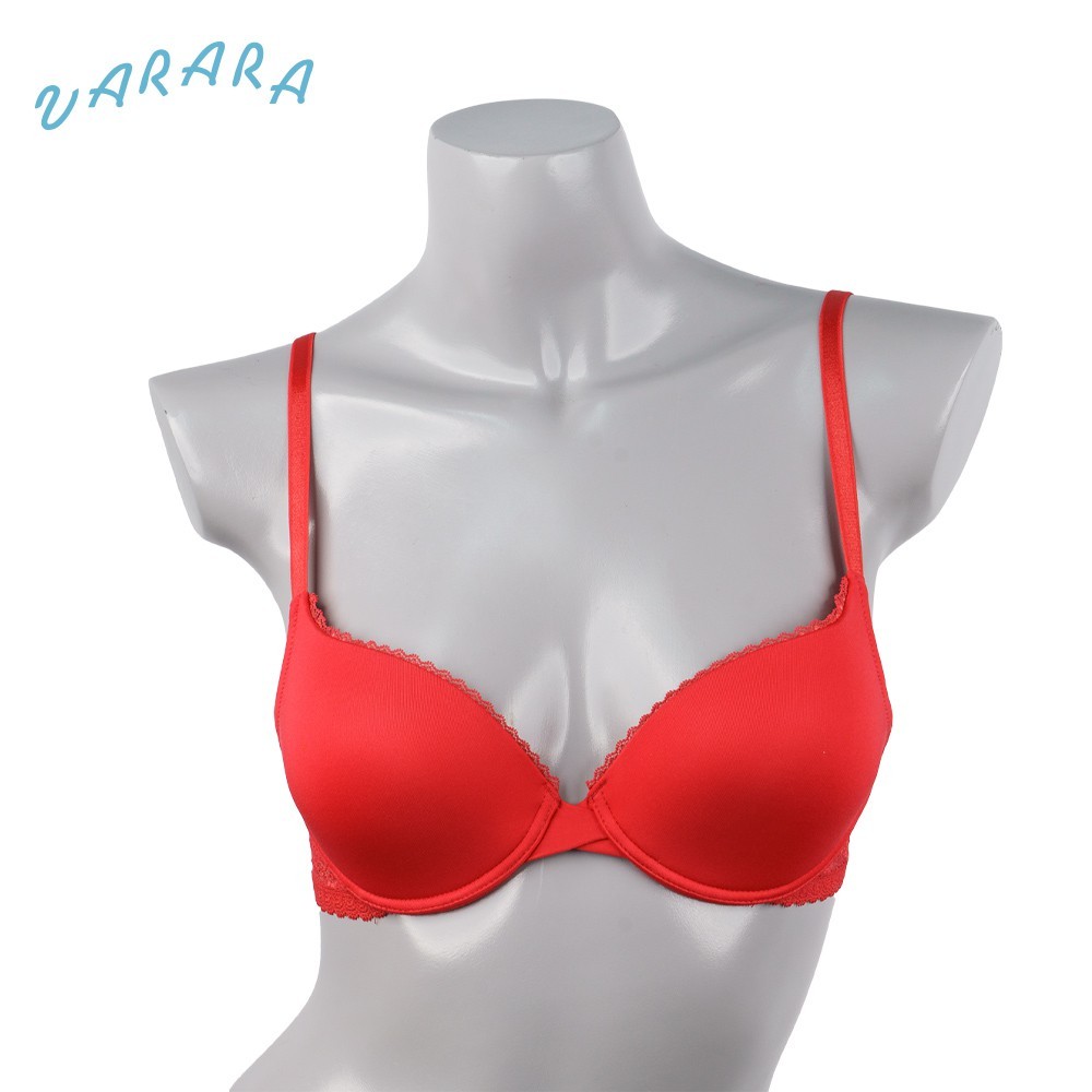 Varara  ยกทรง LV1087 ของแท้  mold  Push up เต้าปั้บเบิ้ลผ้าไร้ตะเข็บ เนียนเรียบ  แต่งลูกไม้ที่ลำดัวถ