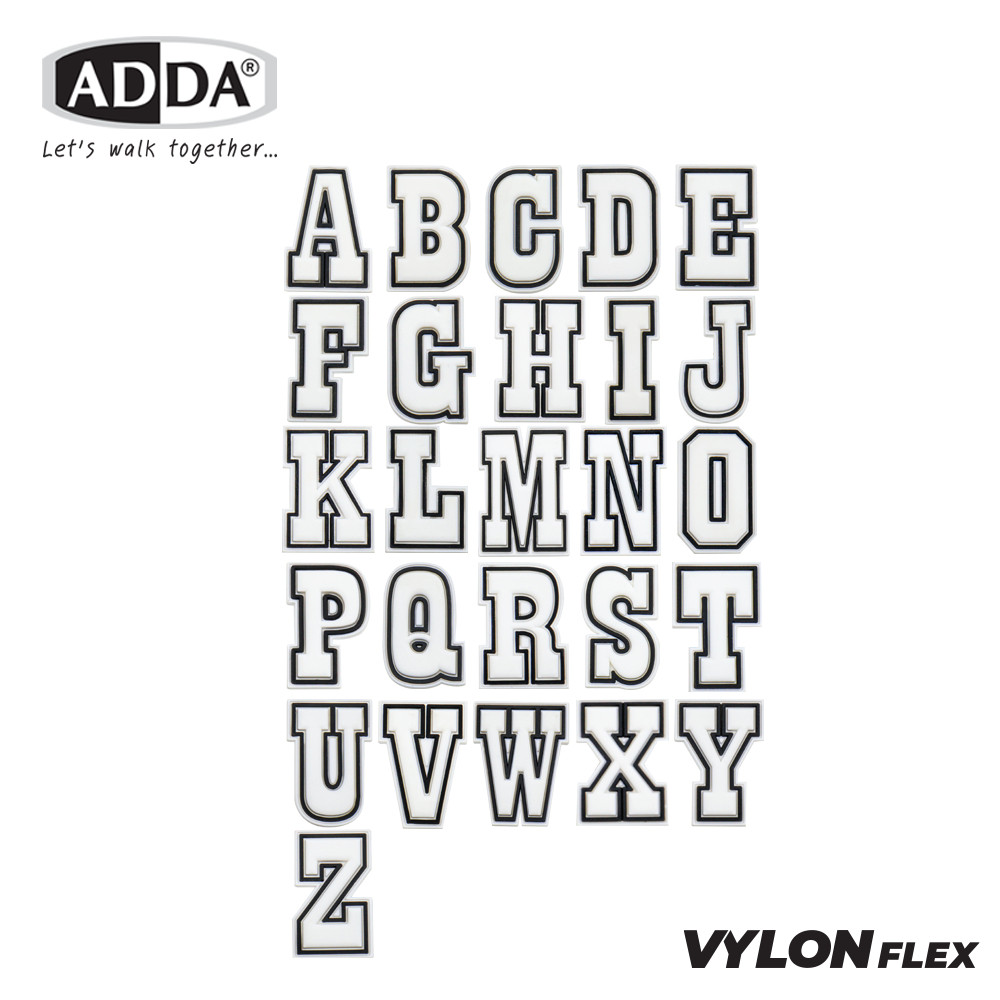 ADDA ตัวติดรองเท้า ตัวอักษรภาษาอังกฤษ A-Z รุ่น JB00AW2-JB00ZW2 (สีขาว)