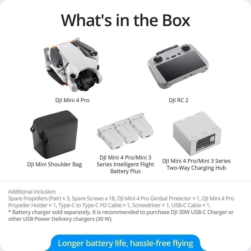 [สินค้ารับเฉพาะหน้าสาขา] DJI Mini 4 Pro Drone with RC 2 //RC //Fly More Combo (ประกันศูนย์ 1 ปี)