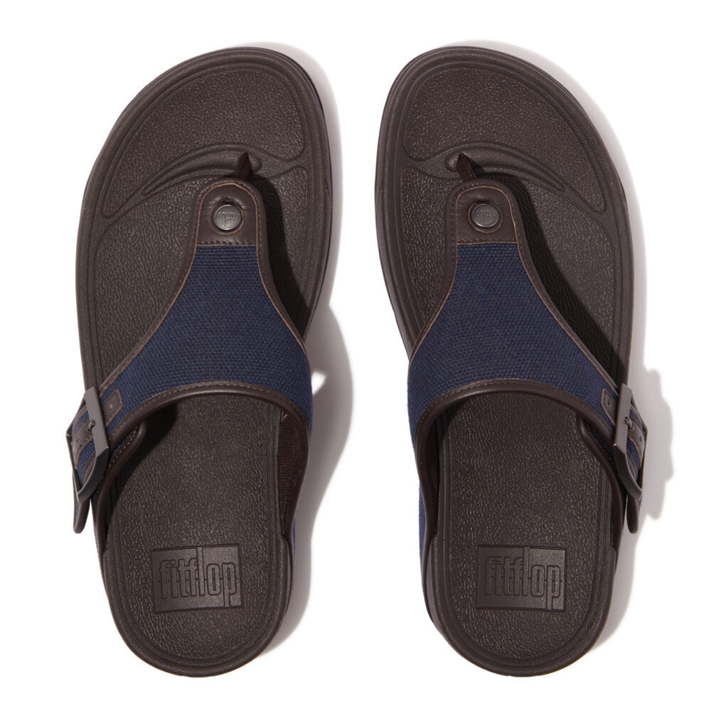 FITFLOP TRAKK II TWO-TONE CANVAS รองเท้าแตะแบบหูหนีบผู้ชาย รุ่น HB1-167 สี CHOCOLATE BROWN