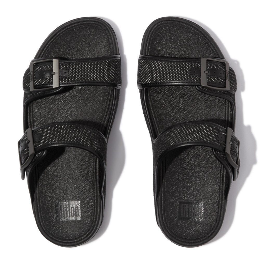 FITFLOP GOGH MOC TWO-TONE CANVAS รองเท้าแตะผู้ชาย รุ่น HB3-001 สี BLACK