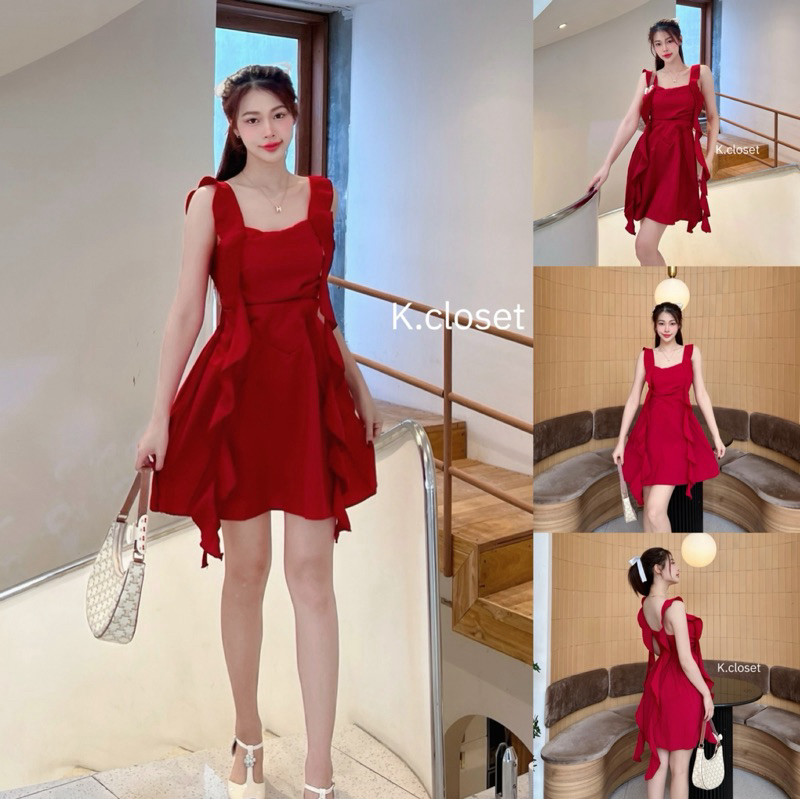 Harmony Dress เดรสคอหัวใจทรงสวยหรูดูแพง เดรสออกงาน มินิเดรสแขนระบาย - รูปที่ 6