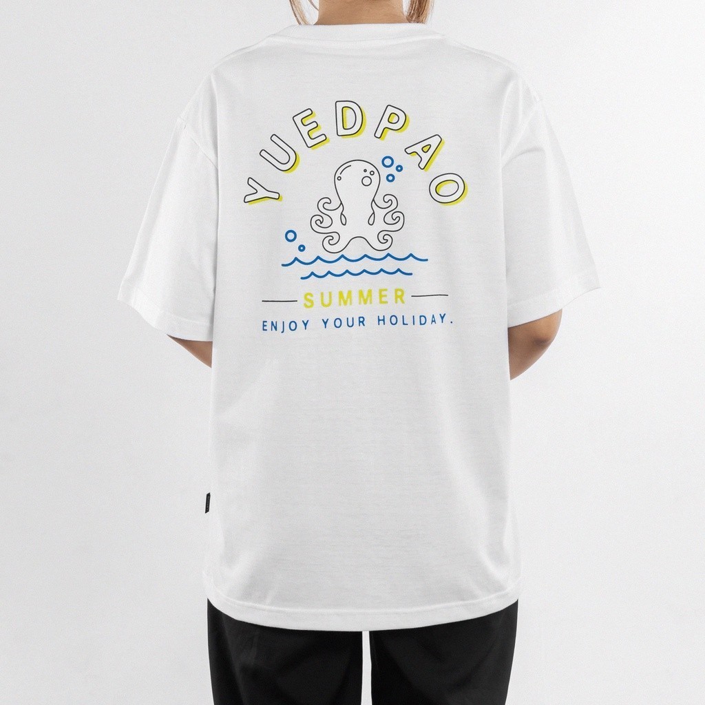 STA.STA.Yuedpao ยอดขาย No.1 รับประกันไม่ย้วย 2 ปี ผ้านุ่ม เสื้อยืดเปล่า เสื้อยืด Oversize White tako