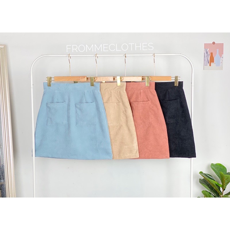 Frommeclothes🐻กระโปรงทรงเอผ้าทวิตสีดำ(XS-5XL) ✂️สั่งตัดได้✂️