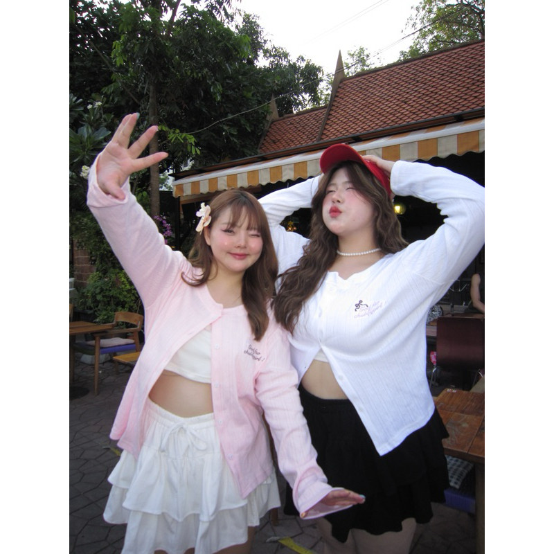 Jenner poppy cadigan✨🎀”คาดิแกนผ้ายืดฉลุสีหวานขับผิวที่สาวอวบต้องมีสุดๆ“