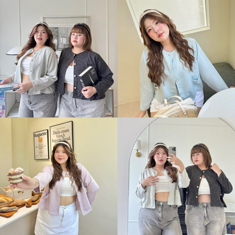 กดให้ทันค่ส คุ้มม้าก*Candy cadigan tweet top🎀”เสื้อผ้าทวีตสีแคนดี้เกาหลีที่สาวอวบไม่มีคือพลาดสุดๆ!“