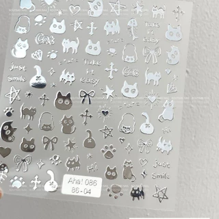 สติกเกอร์ติดเล็บลายน้องแมววิบวับแผ่นละ 9 บาท สติกเกอร์ติดเล็บลายน้องแมววิบวับแผ่นละ 9 บาท
