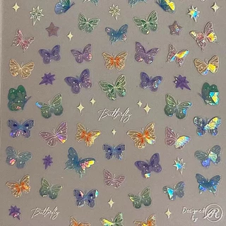 สติกเกอร์ติดเล็บลายผีเสื้อวิ๊งๆ แผ่นละ 8 บาท สินค้าพร้อมส่งในไทย