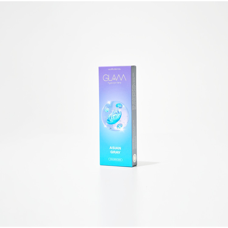 GLAM Asian Gray รายเดือน Contact Lens คอนแทคเลนส์สี แกลม จำนวน/กล่อง 2 ชิ้น
