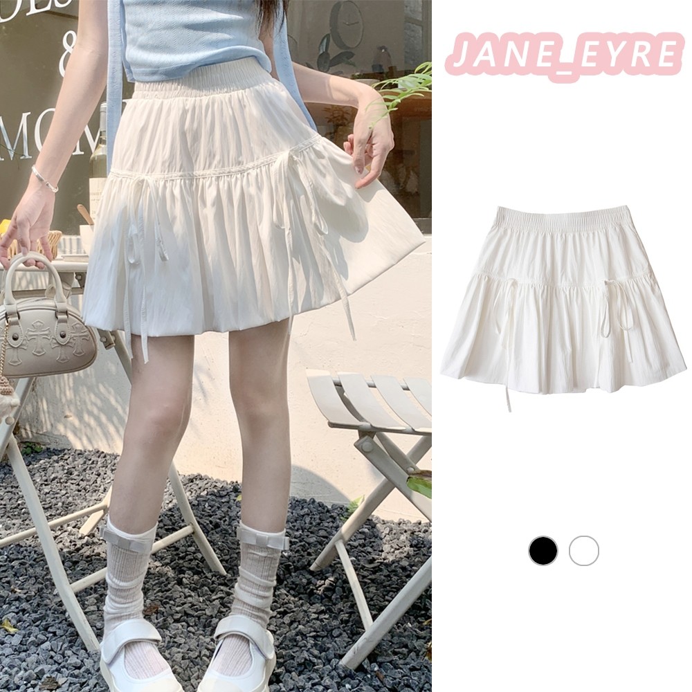 ✨การจัดส่งที่รวดเร็ว✨ บัลเล่ต์สไตล์ A-Line เค้กกระโปรงผู้หญิงฤดูร้อนเอวสูง LACE-up กระโปรง Ruffle EDGE กระโปรงปุย JN
