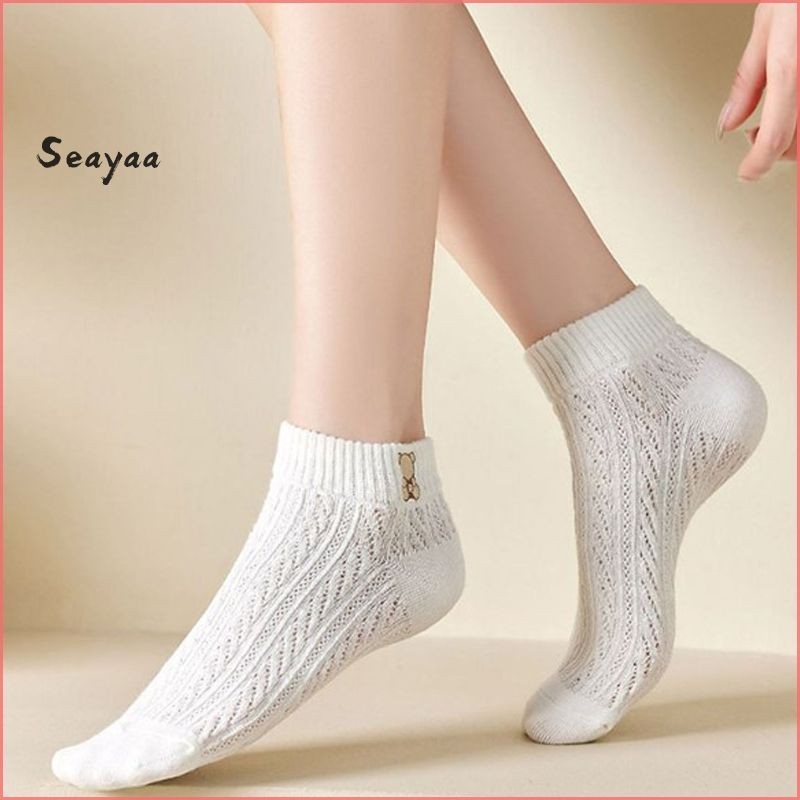 ฤดูร้อนถุงเท้าบาง Ins ถุงเท้าเรือสีขาวผู้หญิงถุงเท้าสั้นตัดตื้น