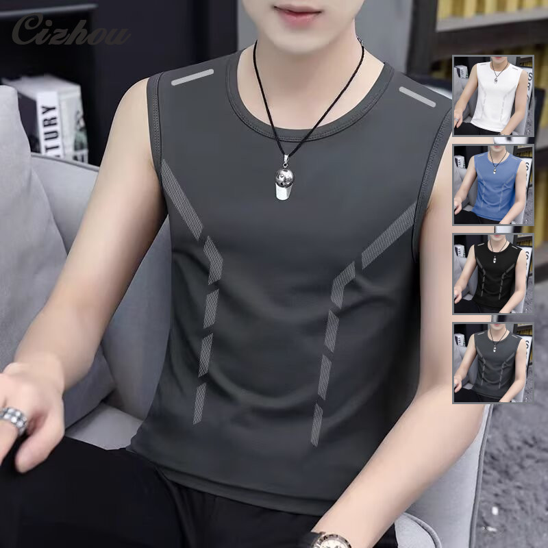 เสื้อกั๊กแขนกุดสําหรับผู้ชายมีสไตล์สําหรับฤดูร้อน-เหมาะกับการเล่นกีฬาและออกนอกบ้าน