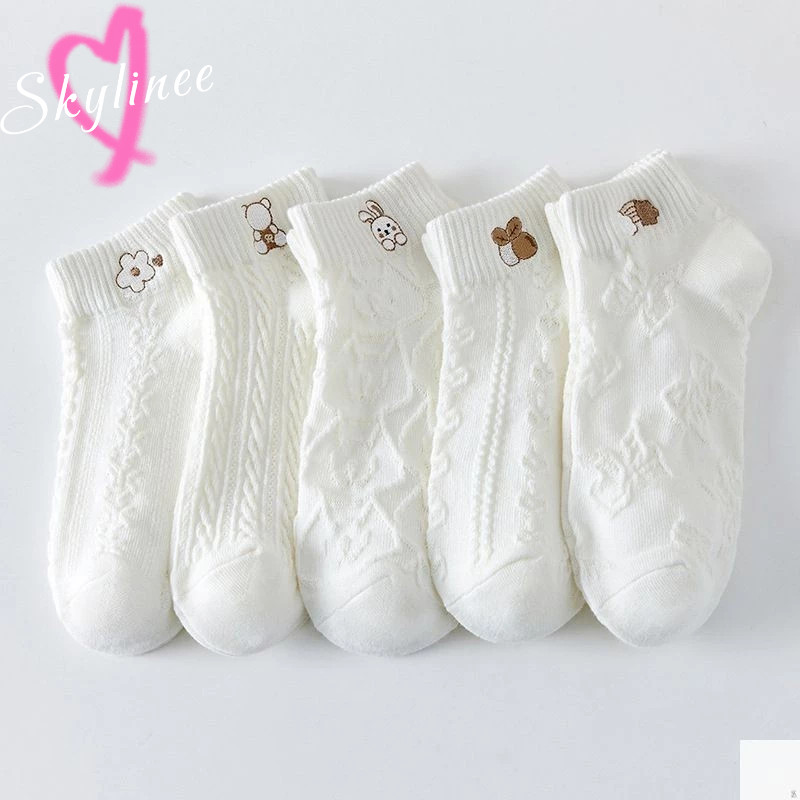 ฤดูร้อนถุงเท้าบาง Ins ถุงเท้าเรือสีขาวผู้หญิงถุงเท้าสั้นตัดตื้น SL - รูปที่ 3