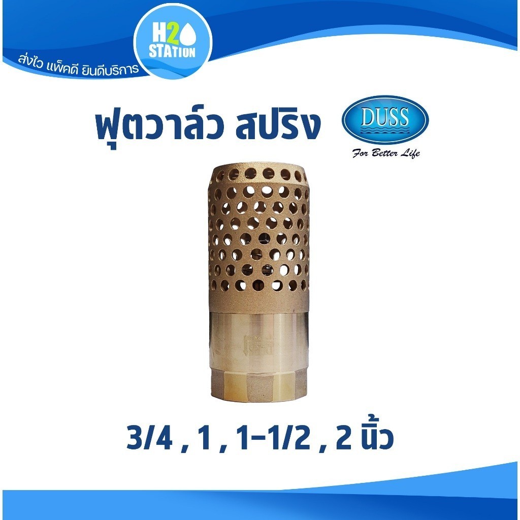 สปริงฟุตวาล์ว รังผึ้ง (ทองเหลือง) DUSS : 3/4 (6 หุน), 1 นิ้ว, 1-1/2 นิ้ว, 2 นิ้ว วาล์วกันย้อน ดัส หัวกะโหลก