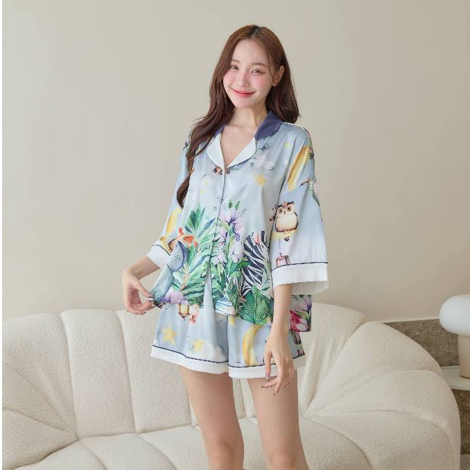 ชุดนอน Muslin Pajamas Silk Satin รุ่น Night Safari (W2050 V2050 L2050 K2050)