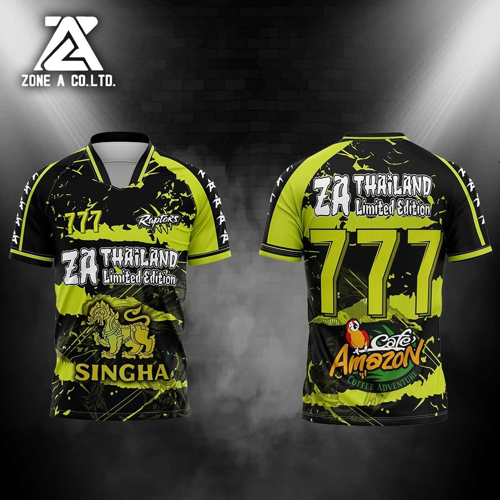 เสื้อพิมพิมพ์ลาย Zone A รุ่น Raptors เสื้อบอล ใส่เล่นกีฬา ราคาถูก กับเพื่อน