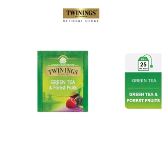 ทไวนิงส์ ชาเขียว กรีนที ฟลอเรสฟรุ๊ต ชนิดซอง 1.5 กรัม แพ็ค 25 ซอง Twinings Green Forest Fruits 1.5 g. Pack 25 Tea Bags