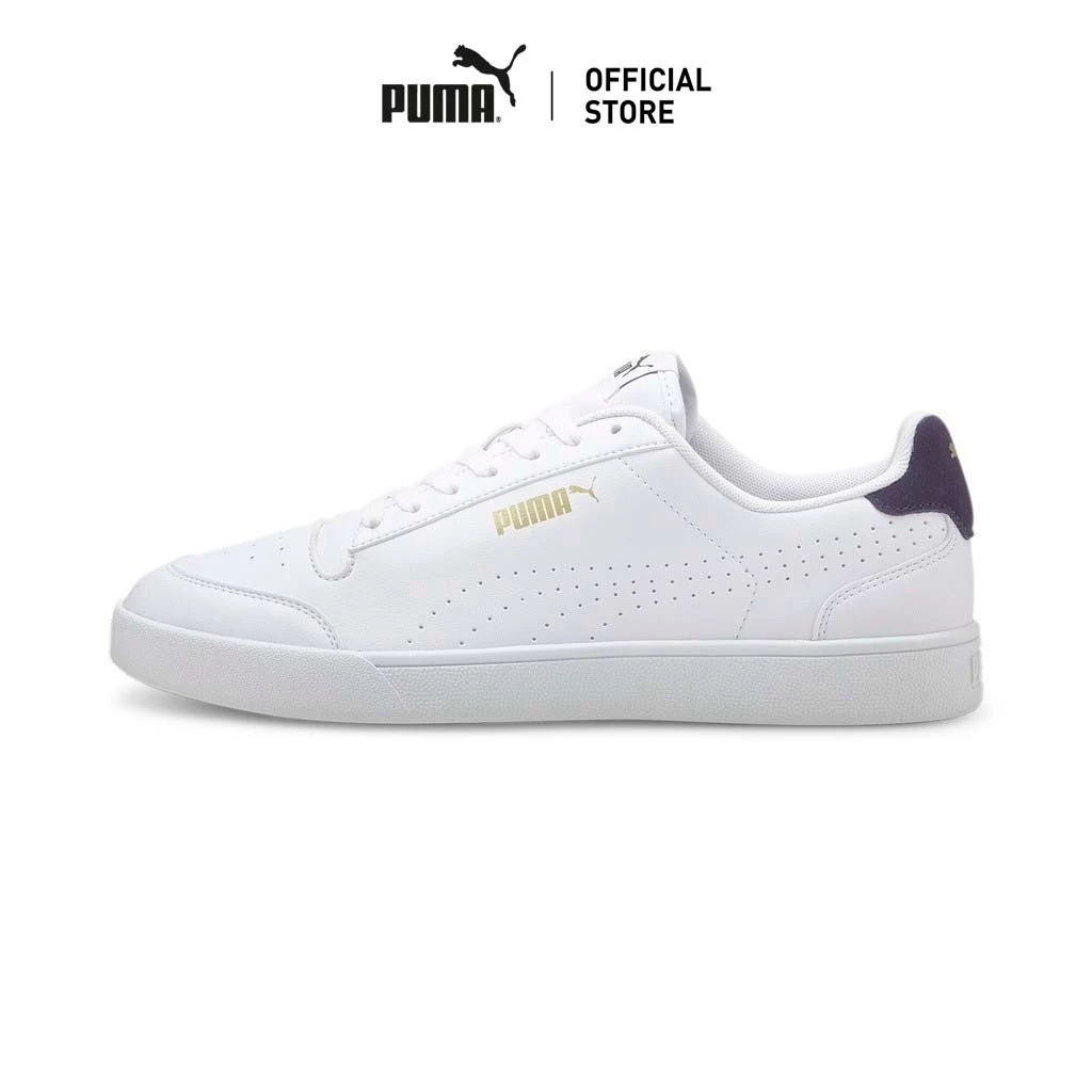 PUMA BASICS - รองเท้าผ้าใบ Shuffle Perforated Trainers สีขาว - 38015005