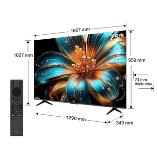 NEW 2025 TCL ทีวี 75 นิ้ว 4K QLED Colorful Google TV รุ่น 75T6C HVA Panel ระบบปฏิบัติการ Google/Gaming TV/AIPQ/MEMC 60 H