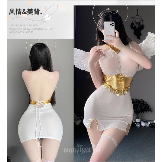 สาวไซส์ S👗พร้อมส่งจากไทย 👙ชุดกรีกโรมัน ชุดเดรสซีทรูบางเบา เจ้าสาวโบราณ  #612