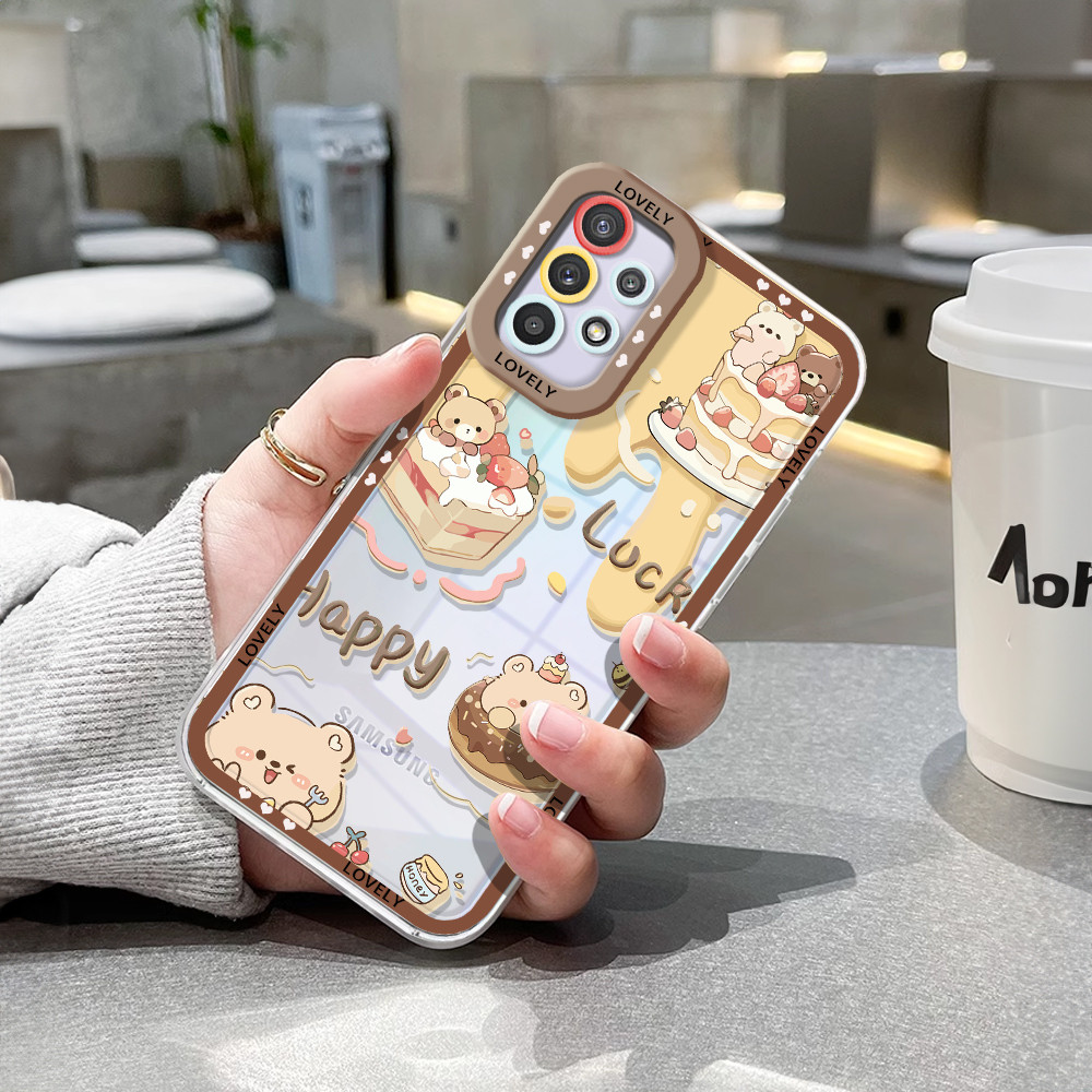 หมีน้อยครีม เคส Samsung Galaxy a53 a52 a52s a51 a50s a50 a33 a32 a30s a30 4G 5G h3m1053