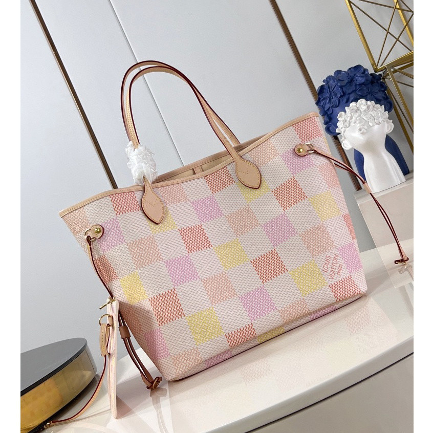 Pre order ราคา6100 LV หลุยส์ วิตตอง Louis Vuitton M40668 Neverfull Damier Giant Tote หนังแท้ กระเป๋า