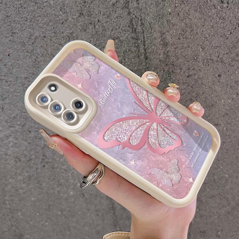 เคสสำหรับ OPPO A52 OPPO A72 OPPO A92 เคสโทรศัพท์ทนต่อการขีดข่วนและกันกระแทกซิลิโคนอ่อนดีไซน์สวยผีเสื้อเป็นประกาย