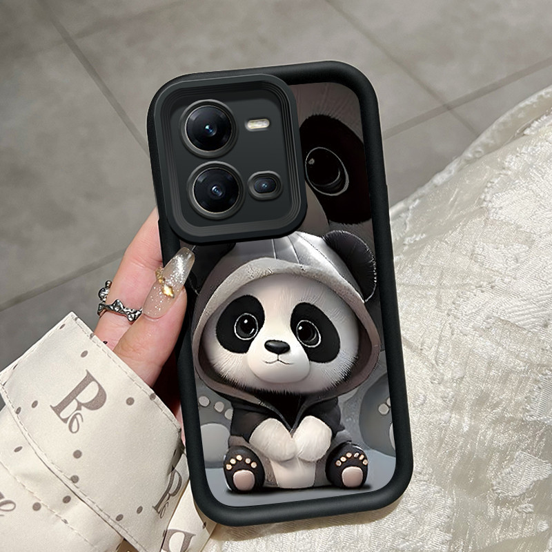 เคสสำหรับ VIVO V25 5G VIVO V25E VIVO X80 Lite 5G เคสโทรศัพท์ซิลิโคนดูดซับแรงกระแทกรุ่น Q น่ารักลายแพ