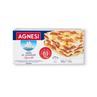 แอคเนซี ลาซานญ่า (พาสต้าแบบแผ่น) 500 กรัม │ Agnesi Lasagne 500 g