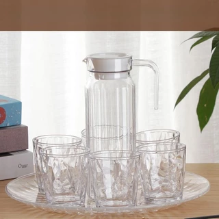 PINMU [ทนต่ออุณหภูมิสูงและต่ำ] ความจุ 1100ml ขวดอะคริลิที่มีฝาพลาสติก เหยือกPC