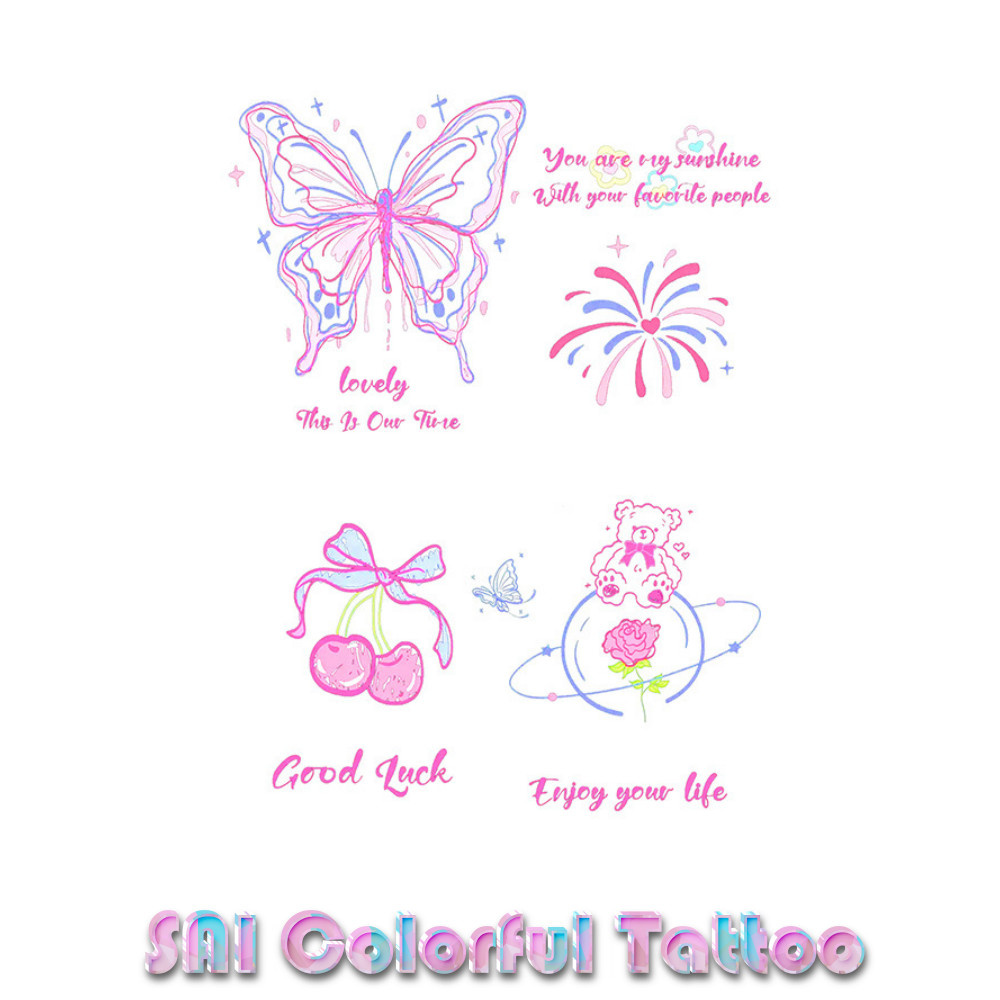 แทททู SAI COLORFUL TATTOO 18CM×11CM แทททูรอยสักกันน้ำ รอยสักชั่วคราว รอยสัก 196
