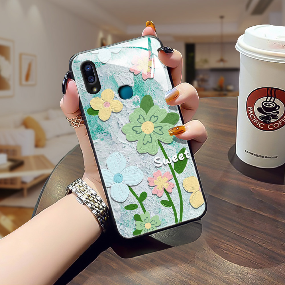 ดอกไม้ เคส กระจก vivo v9 v23/e v21/e v20 pro v19 v15 v11i s1 pro Y20/S/A/T/i Y19 Y17 Y12/S Y15 Y11 Y15S/A h3f2084