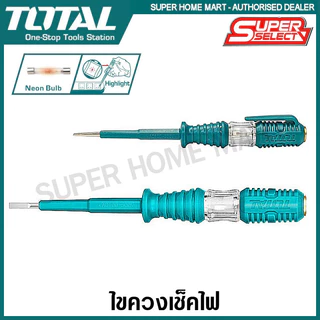 รุ่นใหม่!!! Total ไขควงลองไฟ ขนาด 5.1/2 นิ้ว (140 มม.) รุ่น THT291408 ( Voltage Tester ) ไขควงเช็คไฟ ไขควงวัดไฟ