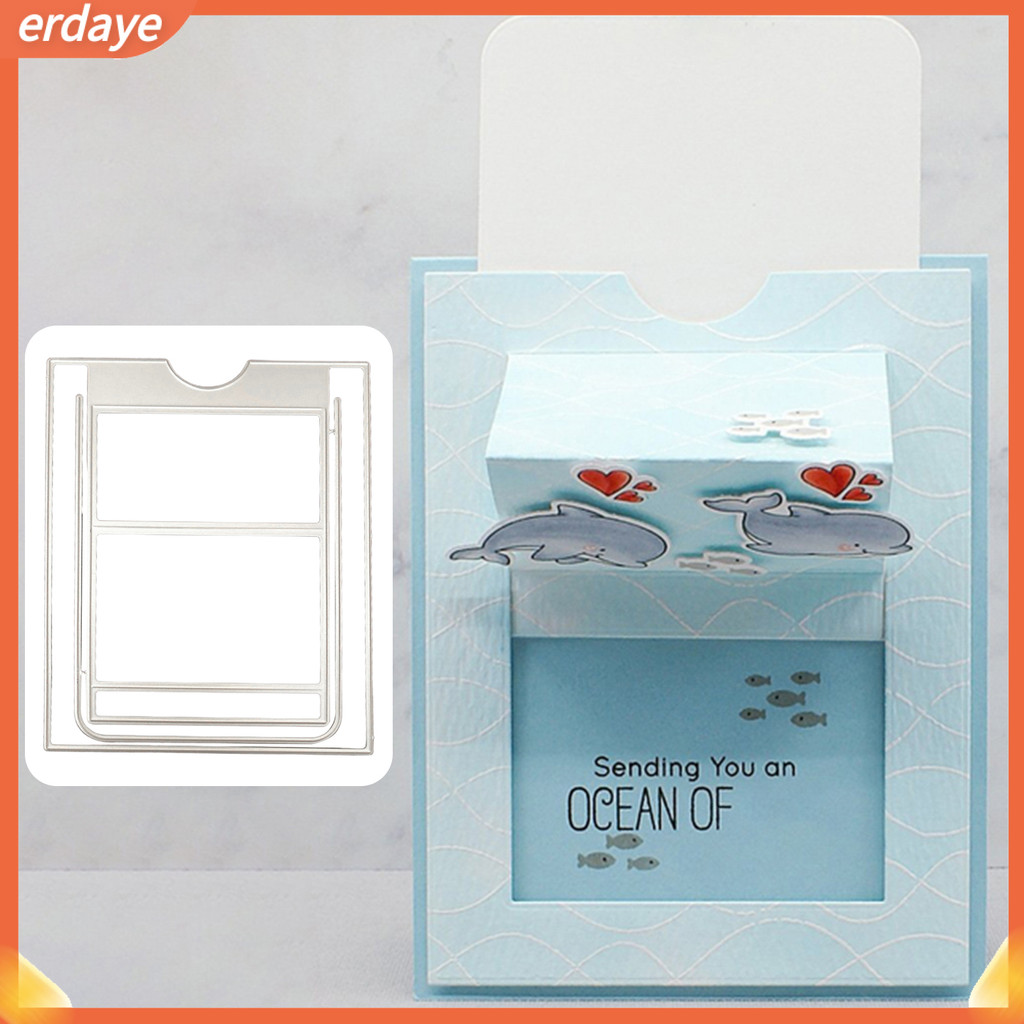 Erd- แม่พิมพ์ตัดกระดาษ ลายฉลุ เหล็กคาร์บอน แบบพกพา DIY