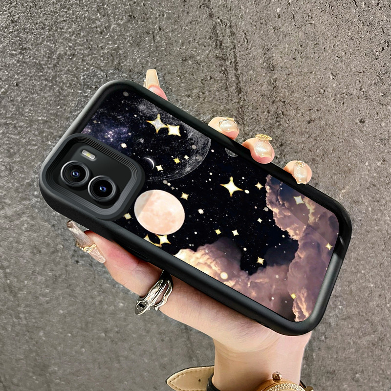 เคสสำหรับ VIVO Y15S Y15A Y01 เคสป้องกันการตกสำหรับเคสซิลิโคนซิลิโคนโทรศัพท์ท้องฟ้าเต็มไปด้วยดวงดาว