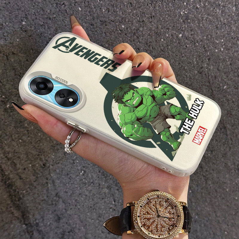 เคสสำหรับ OPPO A18 A38 A31 2020 A8 เคสแข็งกันแรงกระแทก TPU ลายการ์ตูนฮัลค์เคสโทรศัพท์โปร่งใส