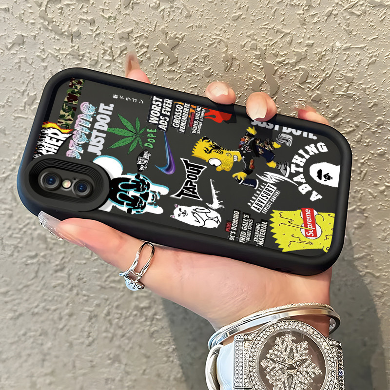 เคสสำหรับ iPhone X Xs Xr Xs Max เคสป้องกันการกระแทกซิลิโคนป้องกันลายนิ้วมือที่ทันสมัย