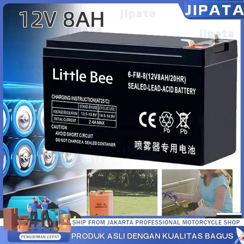 Little Bee แบตเตอรี่ 12V7.5/8AH แบตเตอรี่แห้ง แบตเตอรี่เครื่องสำรองไฟ UPS แบตเตอรี่เครื่องพ่นยา Seal