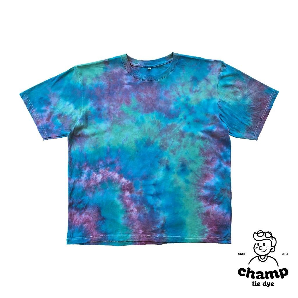 เสื้อยืดมัดย้อม โอเวอร์ไซส์ คอกลม ไซส์ใหญ่ ผ้าฝ้าย เสื้อเด็ก Tie Dye Oversized  kids T-shirt unisex