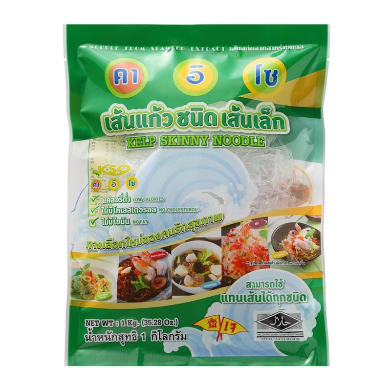 คาอิโซ เส้นแก้วชนิดเส้นเล็ก (สาหร่าย) 1 กก. KSO Kelp Skinny Noodle 1 kg