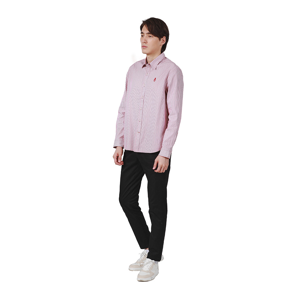 John Henry เสื้อเชิ้ตผู้ชายแขนยาว ทรงปกติ รุ่น JH F624MSLRG45 - สีแดง