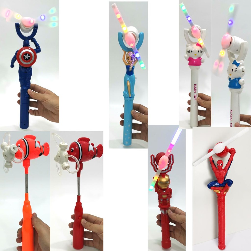 BKLTOY กังหันของเล่น คฑากังหัน การ์ตูนใส่ถ่าน มีเสียงและไฟ