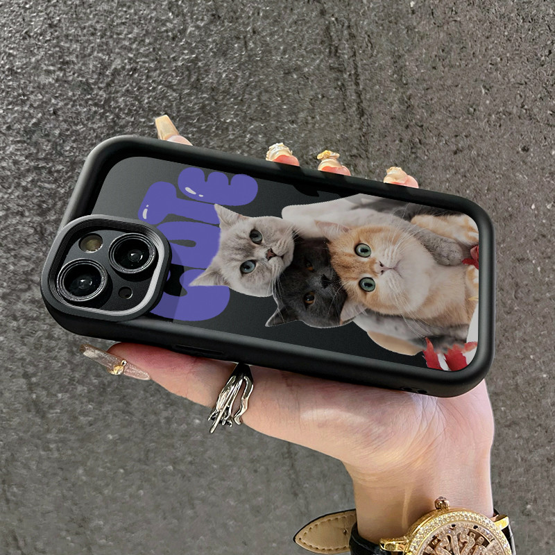 เคสสำหรับ Realme 8i Realme Narzo 50 4G เคสกล้องจริงเคสมือถือลายแมวปลอกซิลิโคนแบบนิ่มดูดซับแรงกระแทก
