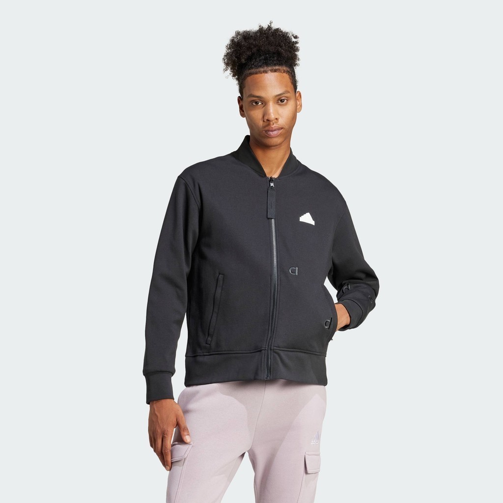 adidas Lifestyle adidas Embroidery Doubleknit Bomber Jacket Men Black IP4070