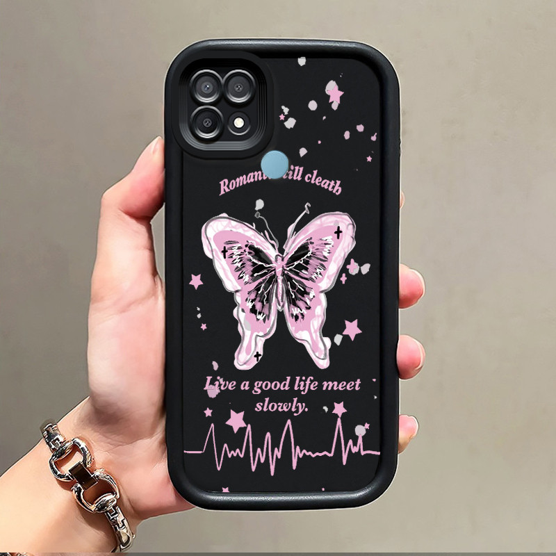 เคสสำหรับ OPPO A15 A15s A35 เคสโทรศัพท์ผีเสื้อสวยงามพร้อมกรอบเนื้อนิ่มซิลิโคนกันกระแทก