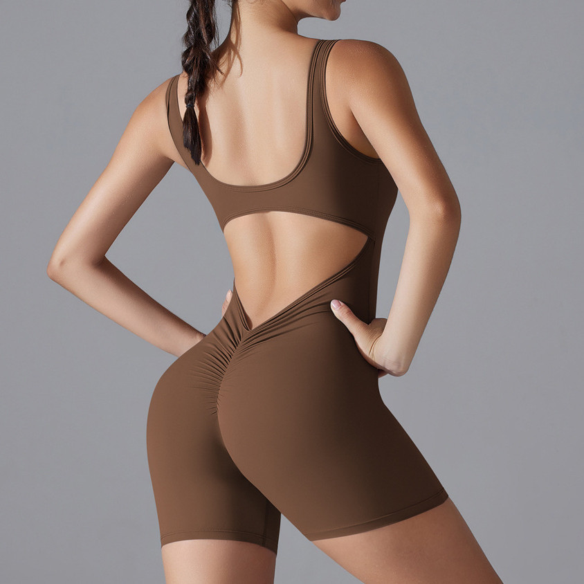 Yoga Sports Bodysuit Padded One-piece Dance Wear Hip-lifting ราคา ถูกที่สุด ดีลบีเคเค แกลเลอรีภาพที่ 4