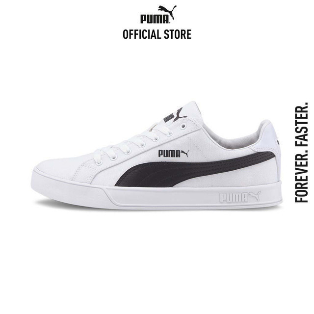 PUMA BASICS - รองเท้ากีฬา Smash Vulc Canvas สีขาว - 37475401